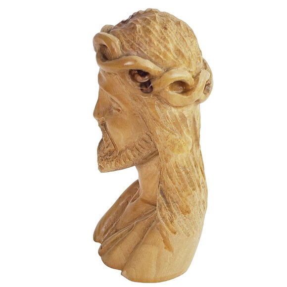 Three Piece Religious Olive Wood Carved Jesus, Praying Hands, Manger, EUC - Picture 5 of 8